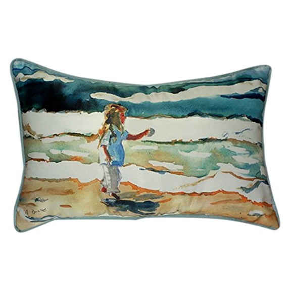 Girl at the Beach Large Indoor/Outdoor Pillow 16x20