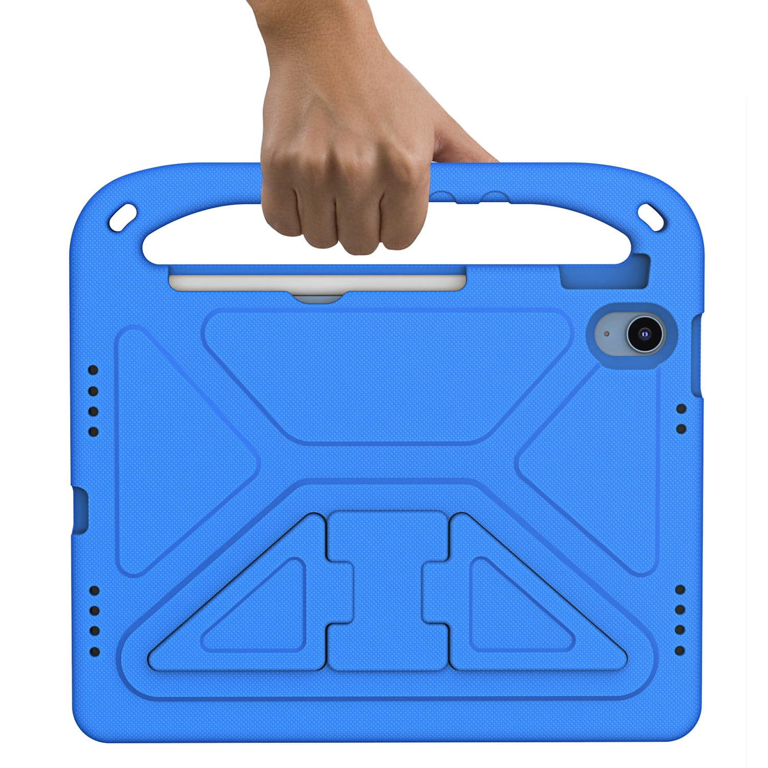 ELEHOLD for iPad 10th Generation 10.9" 2022 Rugged Case Kids Friendly EVA Full Body Protective Handle Grip Pencil Holder Kickstand Shockproof Kids Case for iPad 10th,Blue