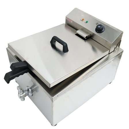 INTBUYING Funnel Cake Fryer Commercial Stainless Steel Countertop Fryer Restaurant Kitchen Shallow Funnel Cake Fryer