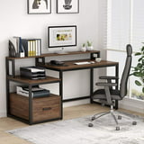 Tribesigns Computer Desk with File Drawer and Storage Shelves, 59 inch ...