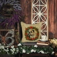 thumbnail image 4 of English Bulldog Christmas Flowers Throw Pillow 14 in x 14 in, 4 of 5