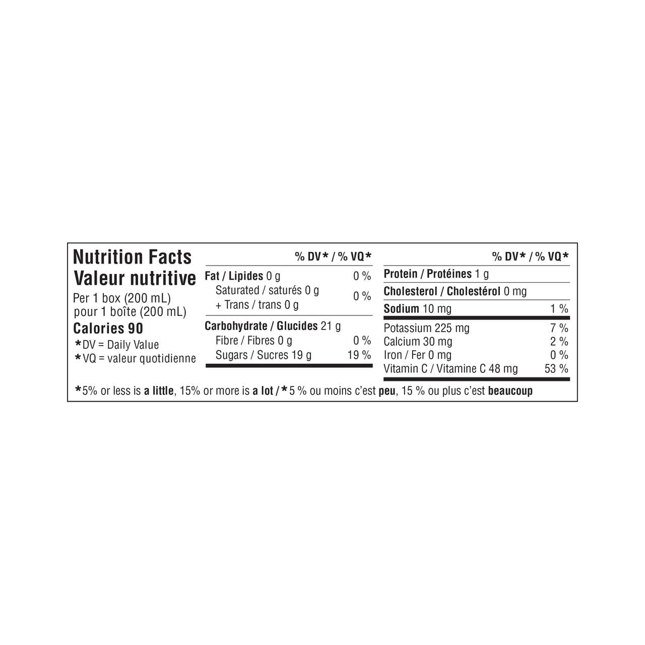 Jus de pomme fait de concentré Great Value 8x200ml