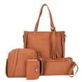 thumbnail image 1 of Coofit 4PCS Women Handbag Set Fashion Solid Color Creative Shoulder Bag Clutch Bag, 1 of 10