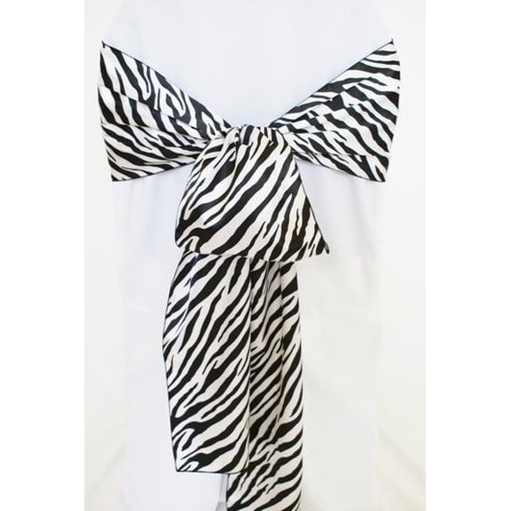 10 Pack Black White Flocking Taffeta Chair Sashes Bows Wedding Flocked"