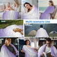 thumbnail image 5 of Purple Ombre Cooling Blanket,Lightweight Breathable Summer Throw Blanket with Double Sided Cold Effect,Purple White Gradient Modern Abstract Art Picnic Blankets Bed Sheet for Hot Sleepers 50"x60", 5 of 8