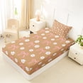 thumbnail image 4 of Erosebridal Cute Bowknot Daisy Twin Sheet Sets,Cartoon Flowers Blossom Bedding For Girls Kids,Orange White Pink 3 Pieces, 4 of 6