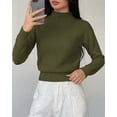 thumbnail image 2 of BTFBM Women’s Long Sleeve Sweaters Mock Neck Tops | Lightweight Knit Pullover Sweater,Basic Classic Daily Wear Fall Fashion,Winter Layer Clothes,Business Casual Outfits, 2 of 8