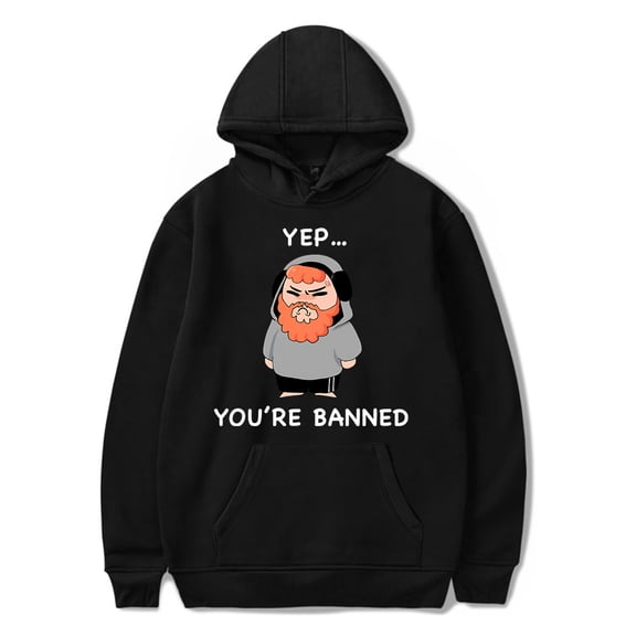 CaseOh Merch Banned Hoodie Men's Hip Hop Printing Pullover Hooded Sweatshirts