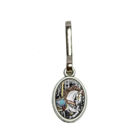 Carousel Merry-Go-Round Oval Zipper Pull