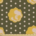 thumbnail image 1 of Abstract Upholstery Fabric by the Yard, Art Image of Cloud Shaped Motifs on Polka Dotted Background Print, Decorative Fabric for DIY and Home Accents, Army Green and Pale Orange by Ambesonne, 1 of 5