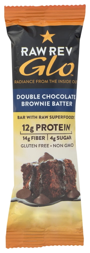 Raw Rev Glo Double Chocolate Brownie Batter Bar, 1.6 Oz