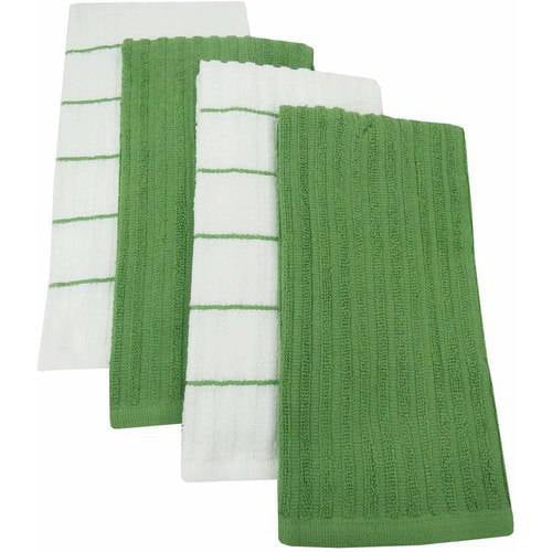 Mainstays 4Piece Kitchen Towel Set, Green