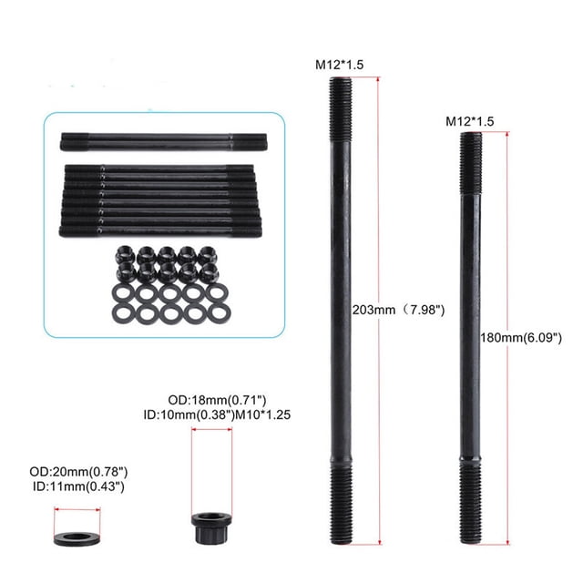 208-4302 Cylinder Head Stud Kit for Non-VTEC B18A1 B18B1 LS Engine B20B4 B20Z2