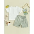 thumbnail image 4 of Bslissey Toddler Baby Boys Summer Clothes 6M 12M 18M 24M 3T Short Sleeve Crew Neck T-shirt Tops + Elastic Waist Shorts 2Pcs Outfits Infant Casual Short Pants Sets, 4 of 9
