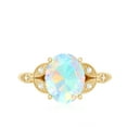 thumbnail image 4 of Rosec Jewels Ethiopian Opal Oval Engagement Ring with Diamond - Vintage Style Ring - (8X10 mm, 1 Ct, AAA Grade) - with Jewelry Box, 18K Yellow Gold, US 7.00, 4 of 10