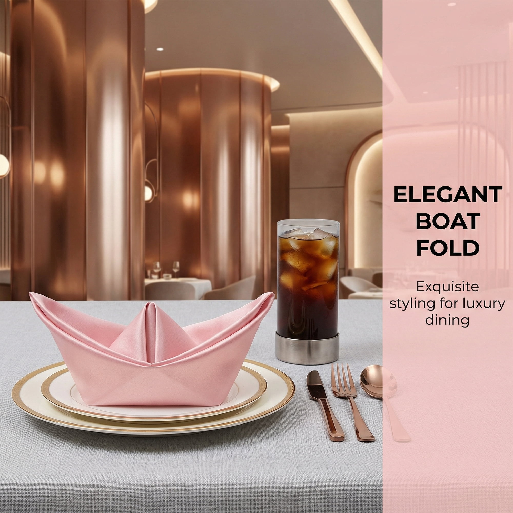 Unique Bargains 12Pcs Reusable Table Dinner Napkins Apricot Pink 12x12inch