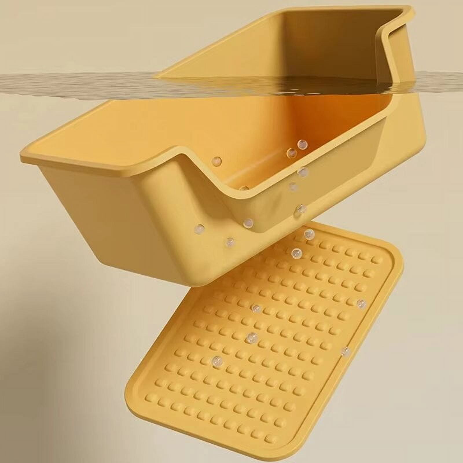 Cat Litter Box Large Capacity Semi-closed Plastic Anti-Splash Cats Toilet Bedpan Big Mac Oversized Cat Tray Bedpan Cat Toilets