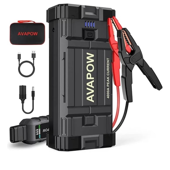 Refurbished AVAPOW A58 Car Jump Starter, 4000A Peak 27800mAh Battery Jump Starter