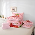 thumbnail image 6 of meiyoeat Sweet Fruit Initial D 7-Piece Twin Bedding,Strawberry Daisy Monogrammed Bedding Comforter Set For Girl,Pink Reversible, 6 of 7