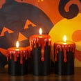 thumbnail image 4 of Velas LED sin llama KunSwenn Black Halloween, paquete de 3, 4 of 7