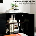 thumbnail image 3 of VANACC Fireplace TV Stand, 70" Entertainment Center LED Lights, U-Shaped Legs, Black, 3 of 7