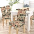 thumbnail image 5 of RYLABLUE Typographic Valentines Day Design Stretch Chair Cover Protector Seat Slipcover for Dining Room Hotel Wedding Party Set of 6, 5 of 5