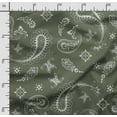 thumbnail image 2 of Soimoi Asian Paisley Print, Poly Taffeta Fabric, Decor Sewing Fabric by The Yard 56 Inch Wide, Decorative Fabric for Outdoor Upholstery, Umbrellas and Home Accents, Green, 2 of 5