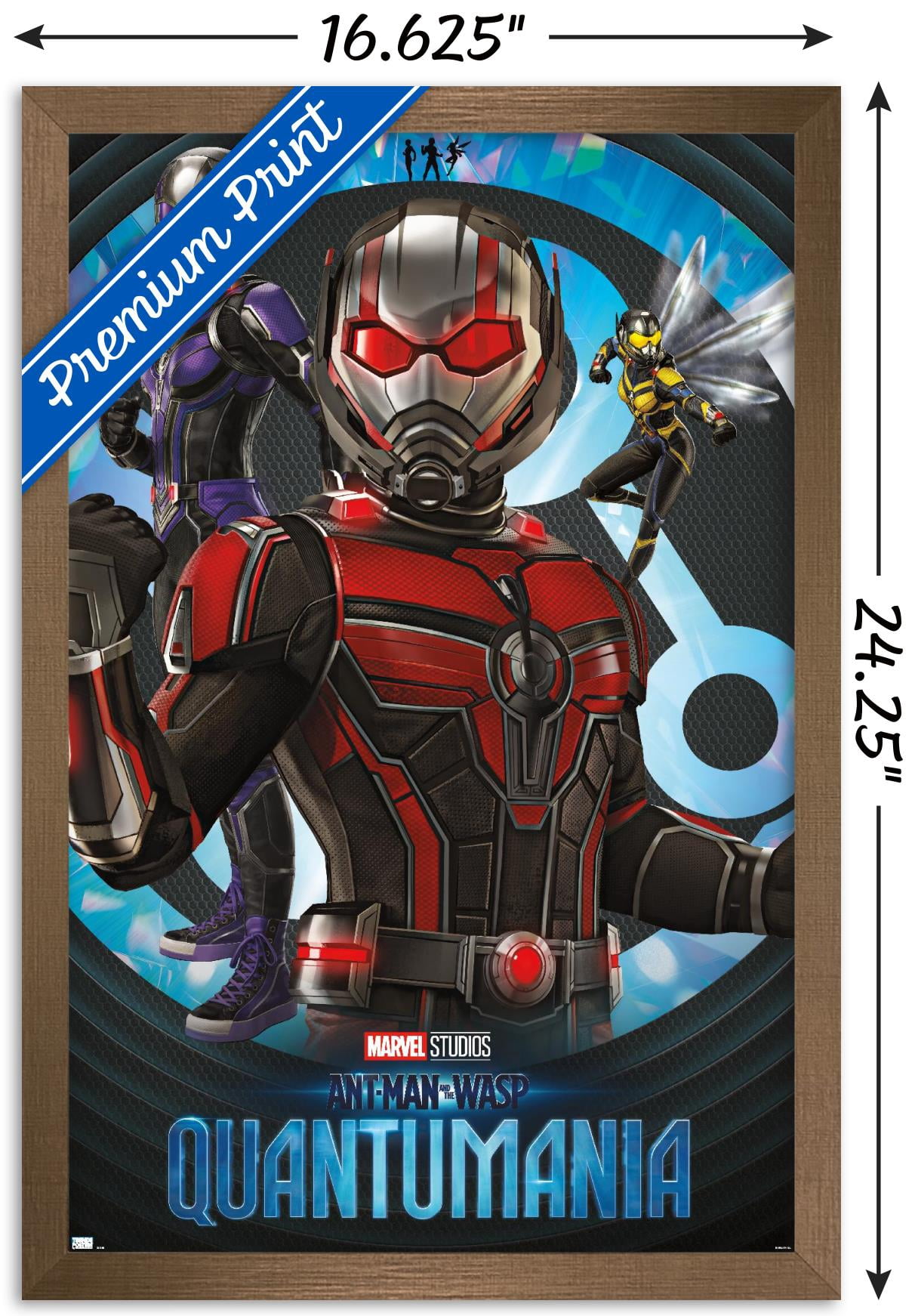 Marvel Ant-Man And The Wasp: Quantumania - High Render Trio Wall Poster, 14.725" x 22.375" Framed