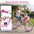 thumbnail image 4 of OLAKIDS Kids Bike, 12 14 16 18 20 Inch Mermaid Theme Toddler Children Bicycle for Girls with Training Wheels Basket Streamers Adjustable Handlebar Seat Coaster Brake, 4 of 9