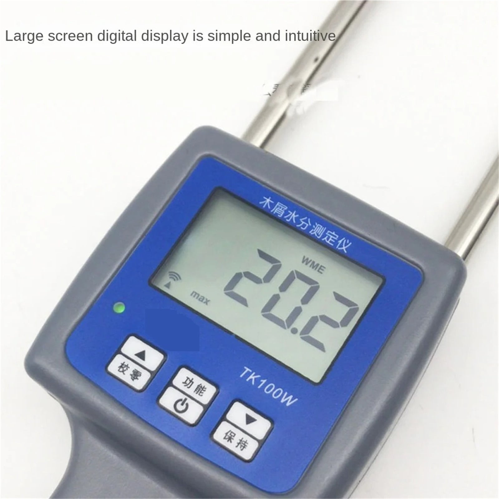 Hygrometers Professional Wood Sawdust Powder Hay Bale Peat Moisture Meter Tester Digital LCD Humidity Moisture Analyzer - Multi-Surface Use