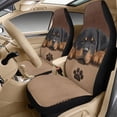 thumbnail image 3 of Xixirimido Car Seat Protection Set 5 Pieces Breathable PU Leather Front Seat Covers with Seat Belt and Console Covers Universal Fits Most Cars, Brown Rottweiler Dog Paw, 3 of 8
