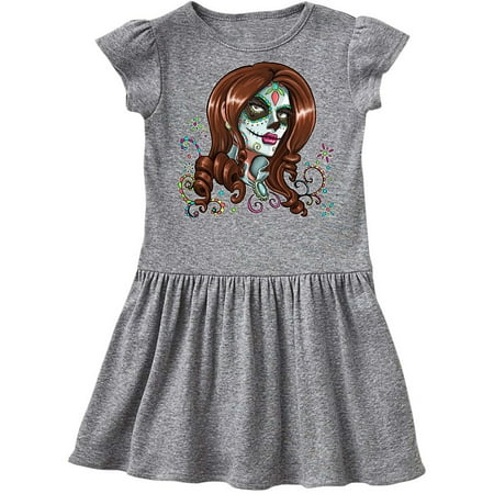 

Inktastic Day of the Dead Woman in Sugar Skull Makeup Gift Toddler Girl Dress