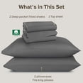 thumbnail image 4 of California Design Den Split King Sheets Sets For Adjustable Bed - 800 Thread Count 100% Cotton Sateen - Deep Pocket - 5 Piece Set with 2 Twin-XL Fitted Sheets, Grey, 4 of 9