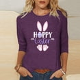 thumbnail image 3 of Raeneomay 3/4 Length Sleeve Womens Tops Women Fashion Easter Printed T-Shirt Blouse Round Neck Casual Tops, 3 of 6