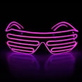 thumbnail image 3 of Light Up Flashing Shutter Neon Rave Glasses El Wire LED Sunglasses, 3 of 5