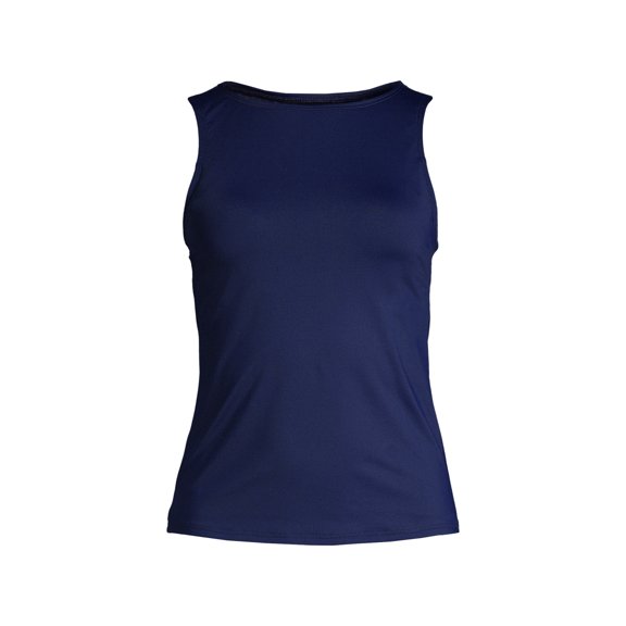 Lands' End Women's Mastectomy High Neck UPF 50 Sun Protection Modest Tankini Swimsuit Top