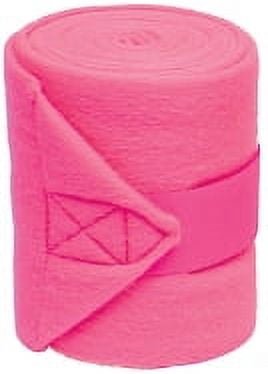 Partrade 056025 Pol0 Fleece Bandages for Horses Pink, 9 Foot / 4 Pack