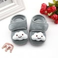 thumbnail image 2 of Modisza Baby Walking Shoes Infant Barefoot Slip on Sneakers Cartoon Bear Hook and Loops Indoor Shoe Little Kid Casual Sneaker Grey Size 5.5, 2 of 5