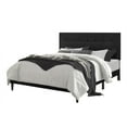 thumbnail image 2 of Home Design Evanston Full Tufted Upholstered Platform Bed with Slatted Wood and Foam-Padded Headboard, Black, Easy Assembly, 2 of 5