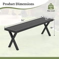 thumbnail image 2 of Spaco Patio Metal Bench with Slatted Seat and X Legs, Deck Furniture, Outdoor Patio Furniture, 2 of 5