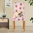 thumbnail image 6 of Strawberry Flowers Pattern Chair Covers Dining Chair Slipcovers Set of 4 Stretch Seat Covers for Dining Room Living Room Hotel Banquet, 6 of 6