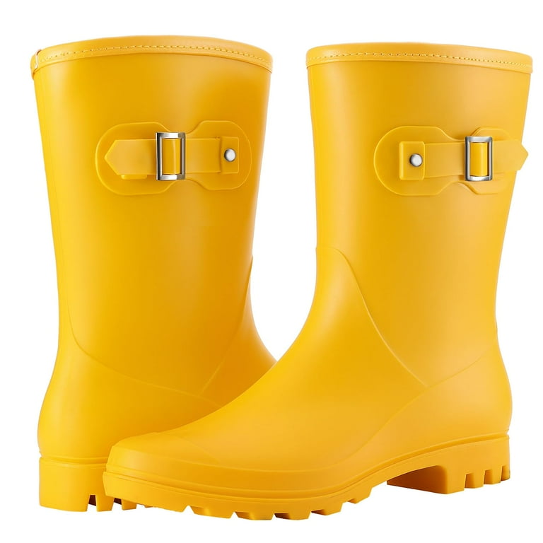 Litfun Mid Calf Rain Boots for Women Waterproof Garden Shoes