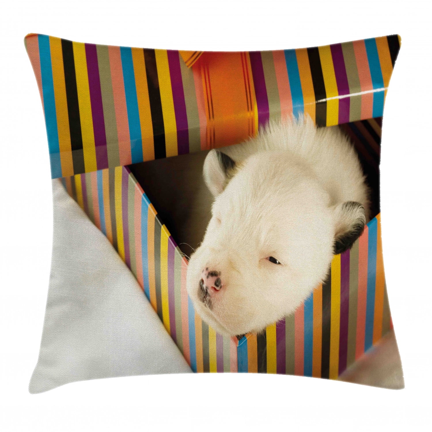 fluffy puppy throw pillow