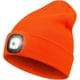 thumbnail image 1 of Gorro de punto con luz LED y linterna frontal, unisex, con 4 LED, recargable por USB, ideal para el invierno (naranja), 1 of 8