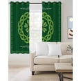 thumbnail image 2 of St. Patrick's Day Blackout Curtains 84 Inches Long, Farmhouse Lucky Leaves Stripes Border Thermal Insulated Black Out Curtains, Darkening Window Curtain for Bedroom Living Room 52"x84" 2 Panels, 2 of 9