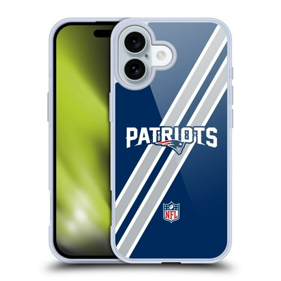 Head Case Designs NFL New England Patriots Logo Stripes Soft Gel Case for Apple iPhone 16