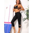 thumbnail image 4 of Alove Women Solid Swim Shorts UPF 50+ High Waisted Cutout Swim Capris Leggings Swimming Tights Rash Guard Pants, 4 of 6