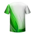 thumbnail image 4 of HKEJIAOI T-Shirt d'Été à Manches Courtes pour Hommes avec Imprimé Dégradé et Bordure Rayée, Col Rond, 4 of 5