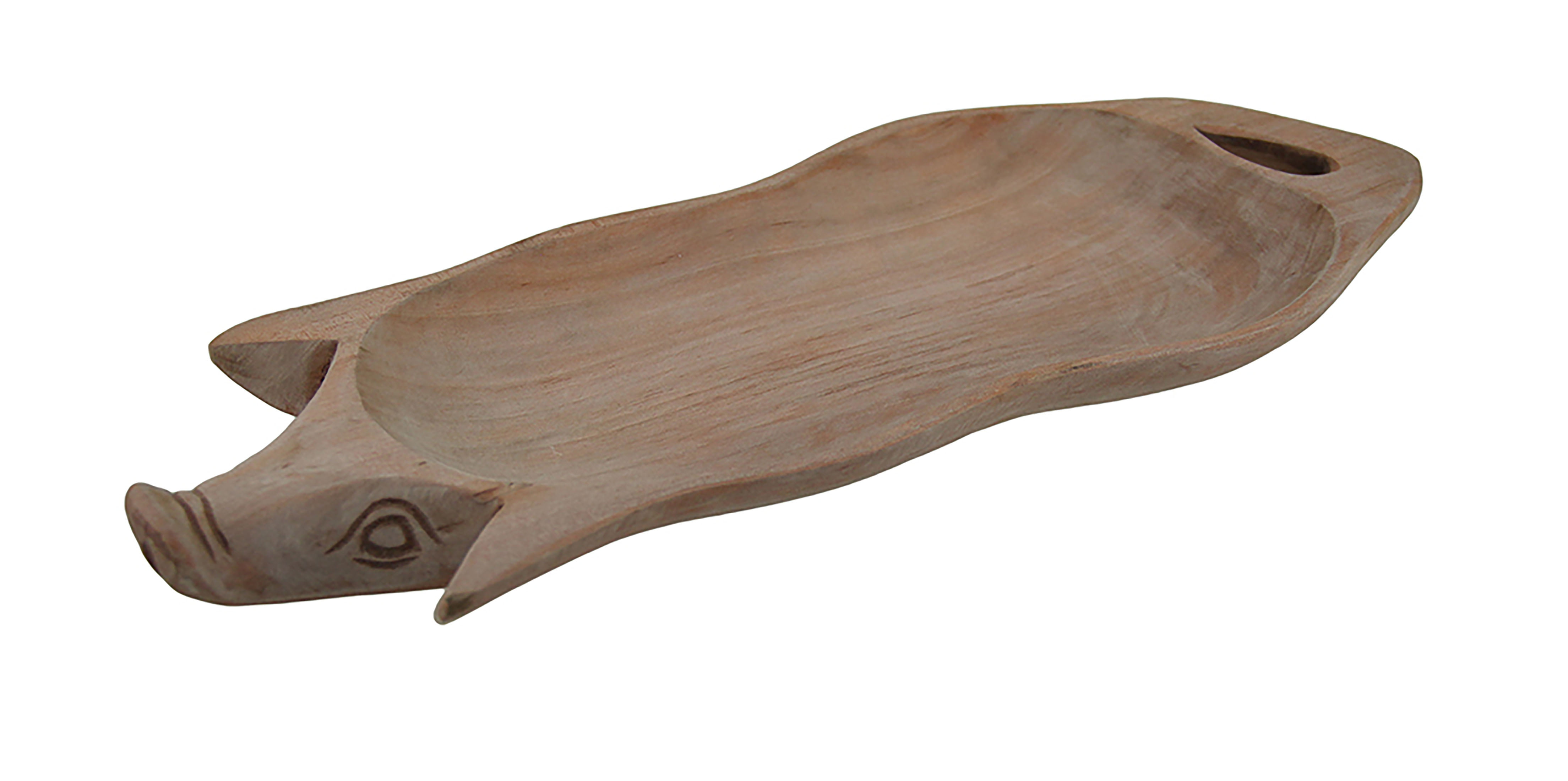 ANTIQUE WOODEN BOWL Fish Shaped Rare Mango Wood Primitive Rustic Decor Collect#2 