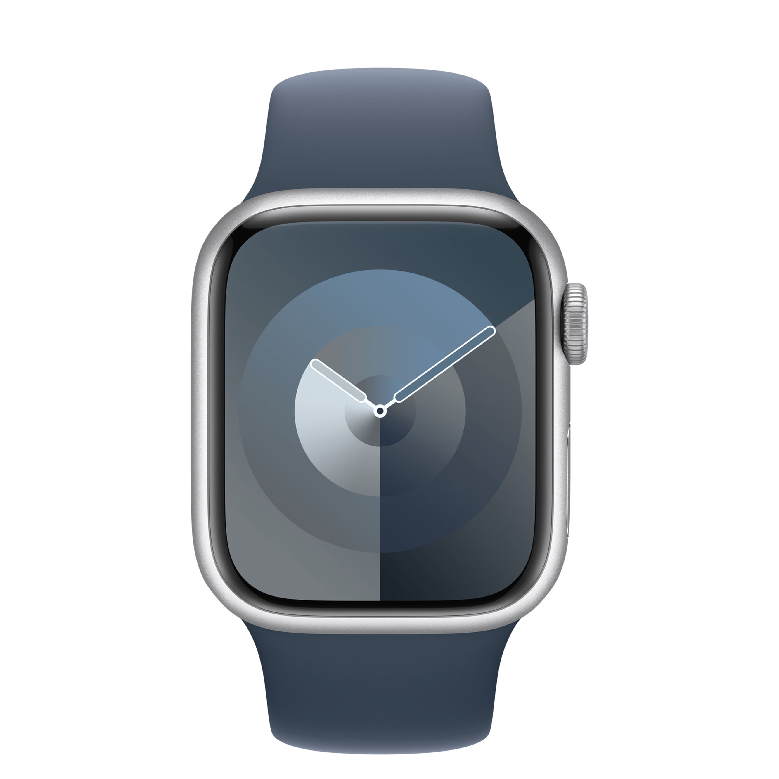 Restored Apple Watch Series 9 (GPS + Cellular) 41mm Silver Aluminum Case with Storm Blue Sport Band (Refurbished)